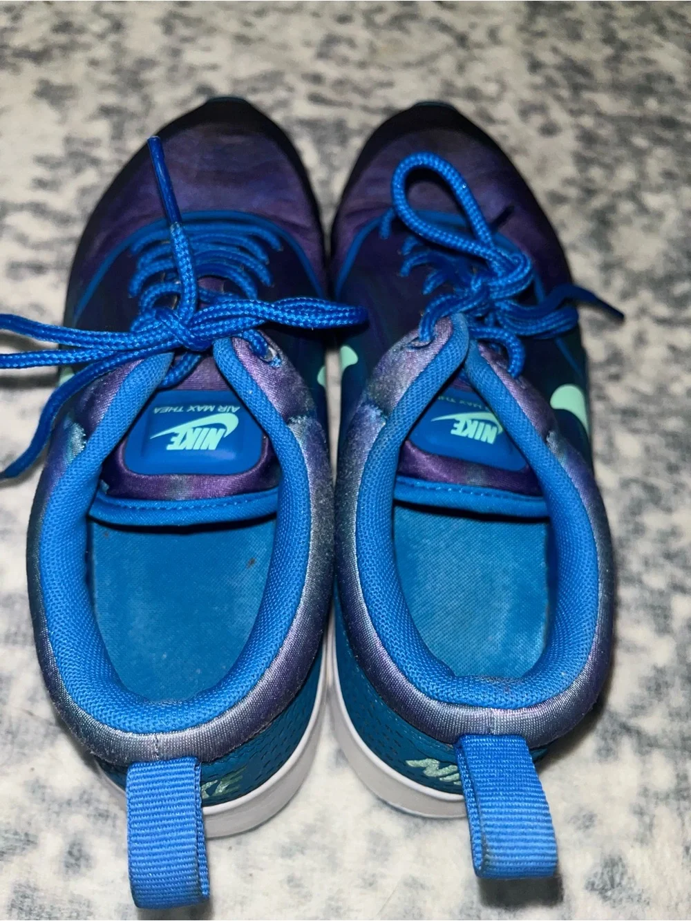 Nike Air Max Thea Print Women's Shoes Blue Spark/Green Glow Colorway Size 7.5